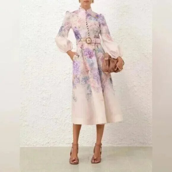 NWOT ！Zimmermann Dawning Buttoned Midi Dress - Size 1/AU6 - Picture 1 of 14